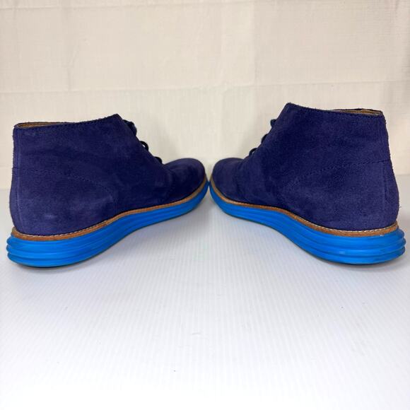 COLE HAAN Lunargrand Chukka Boots Men's 9 Blue Suede Lace Up Ankle Boot Colorful - Picture 7 of 12